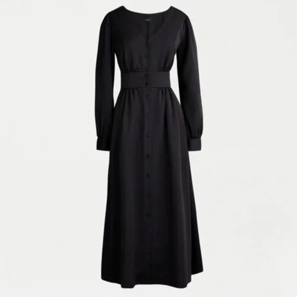 Stretch Viscose-Blend Button-Front Midi Dress